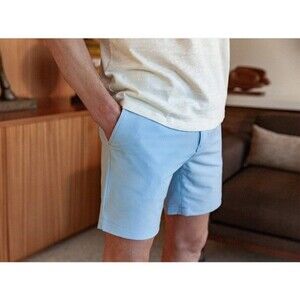 CRIQUET Men's Shorts Anytime Performance Lightweight Chino Style Blue Size 30